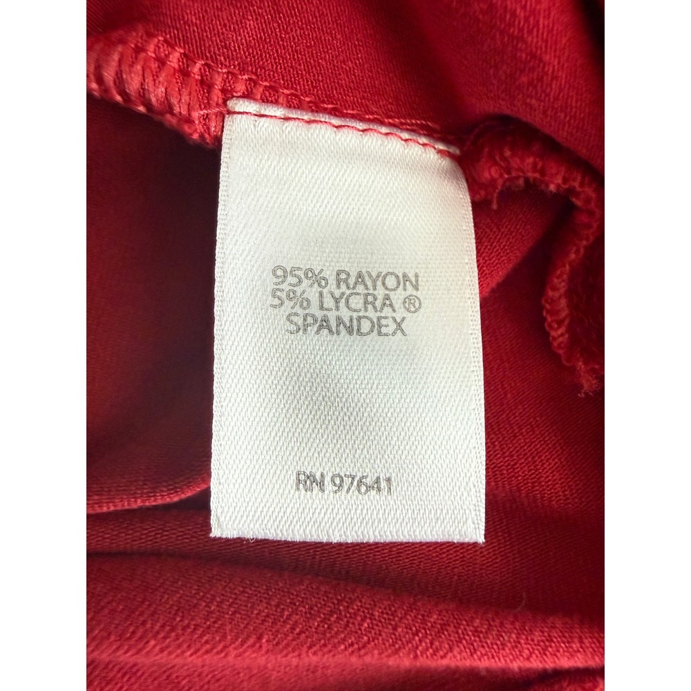 J. Jill Wearever Red Jersey Knit Maxi Dress Short Sleeve Empire Waist Womens M - Picture 11 of 11